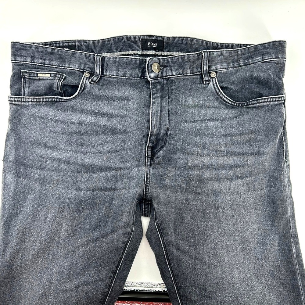 Hugo Boss Mens Gray Candiani Italian Fabric Stretch Denim Slim Jeans 38x28